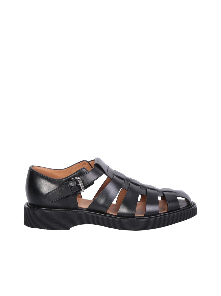 Church's Black Round Toe Sandals