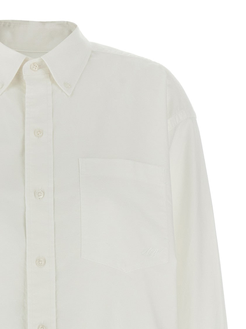 T By Alexander Wang White Oxford Cotton Boyfriend Shirt
