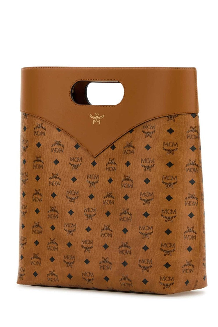 Mcm Printed Canvas Shopping Bag