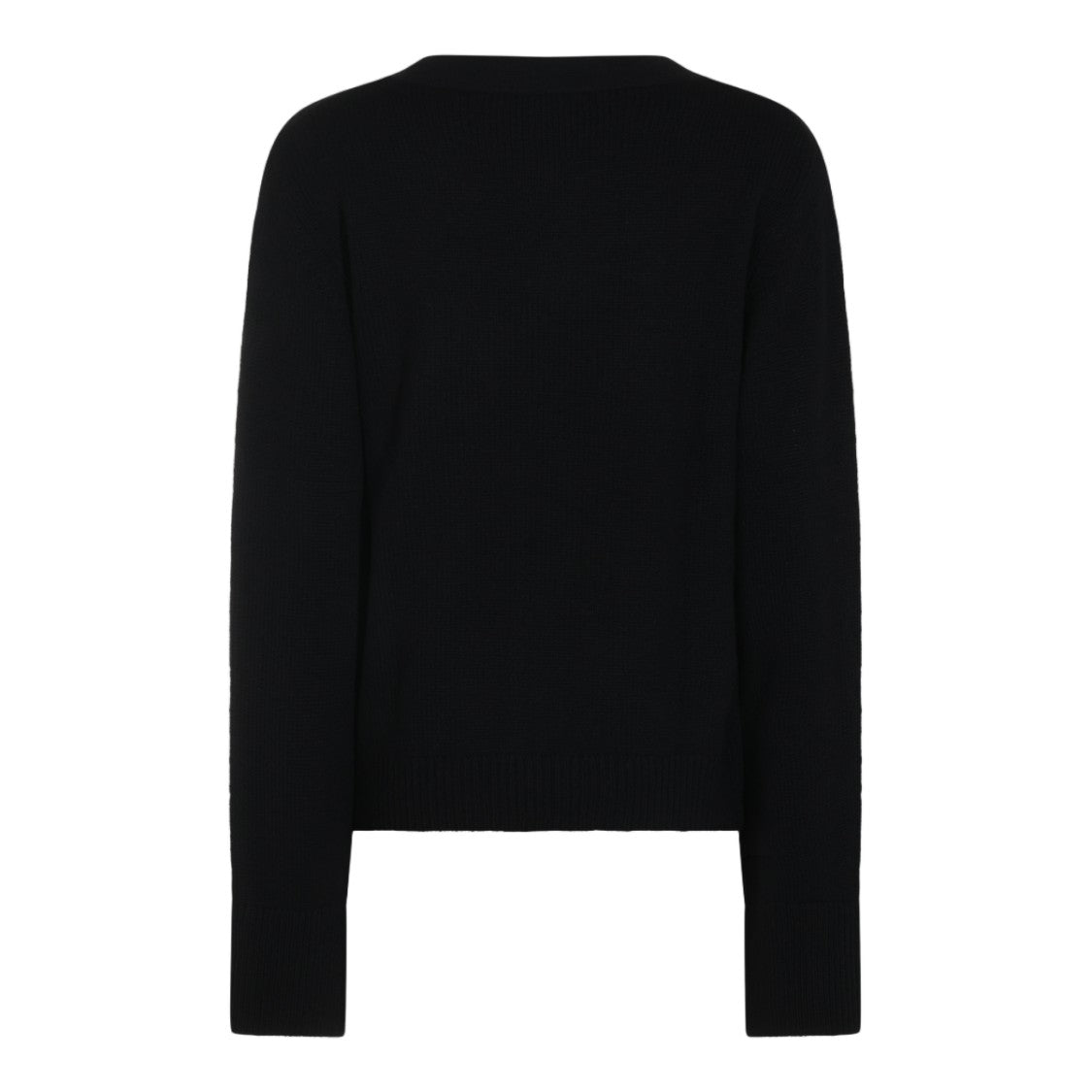 Lisa Yang Classic Black Cardigan Sweater With V-Neckline And Button-Down Front