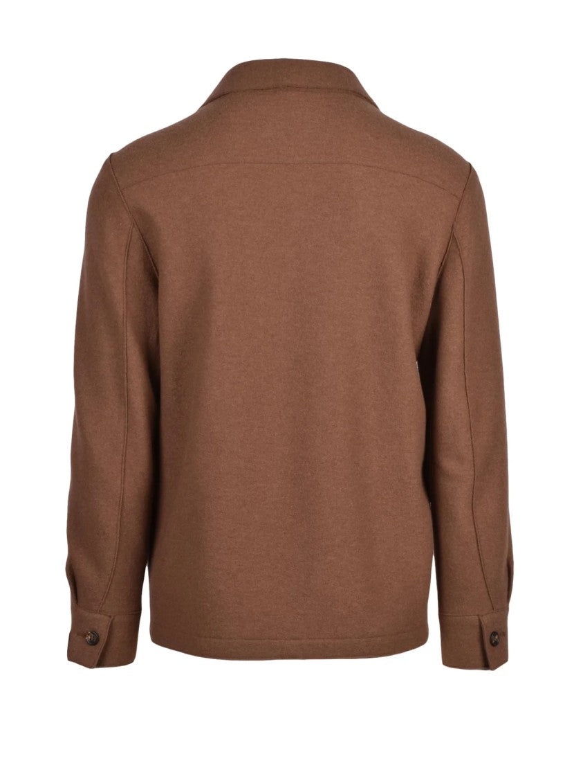 Eleventy Wool Blend Shirt Jacket With Clean Silhouette And Versatile Design