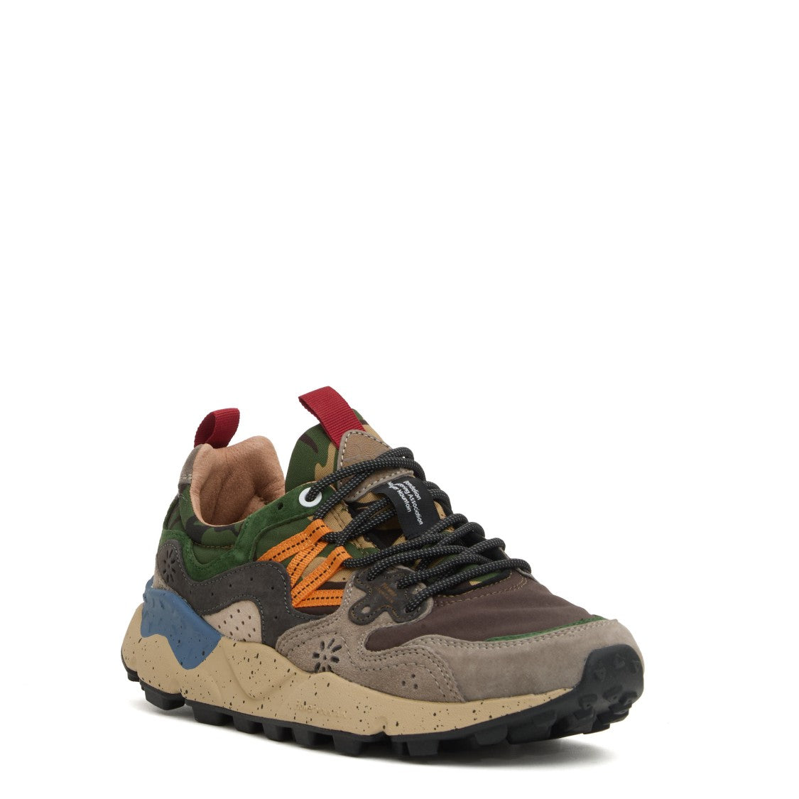 Flower Mountain Chunky Sneakers With Floral Perforations And Rubber Sole