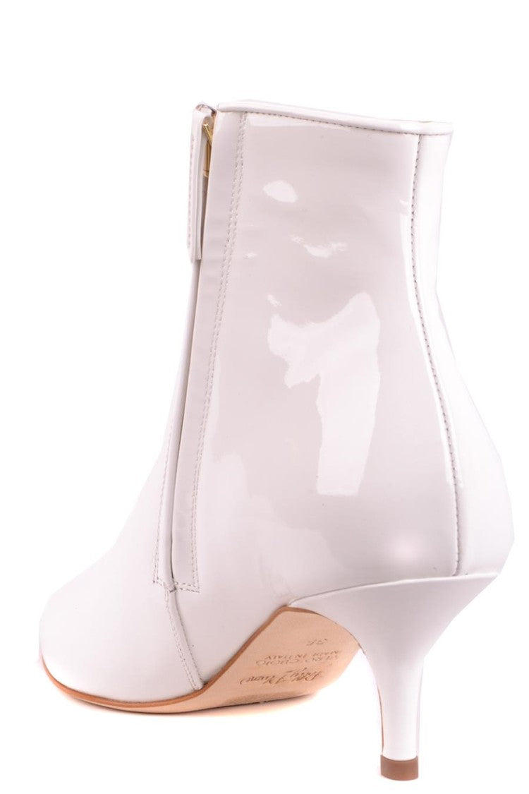 Polly Plume Glossy Leather Ankle Boots With Pointed Toe