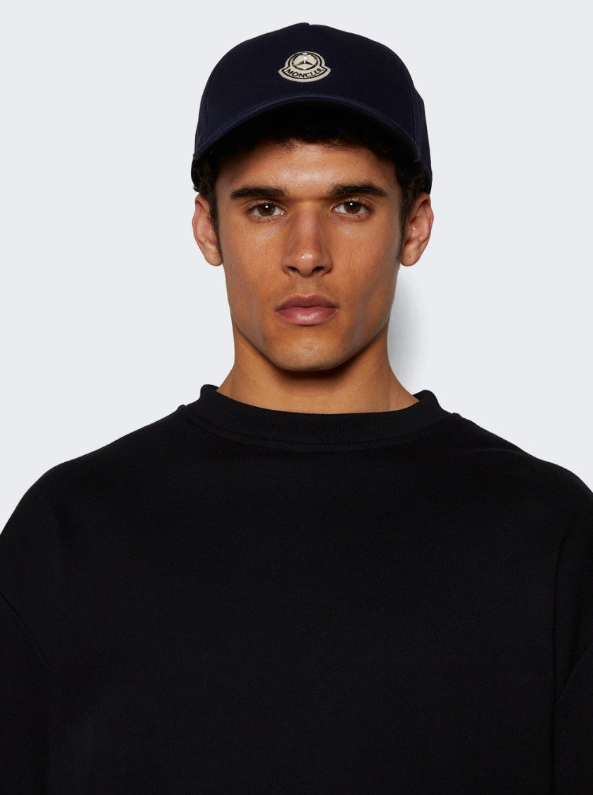 Moncler Dual Logo Blue Night Baseball Cap