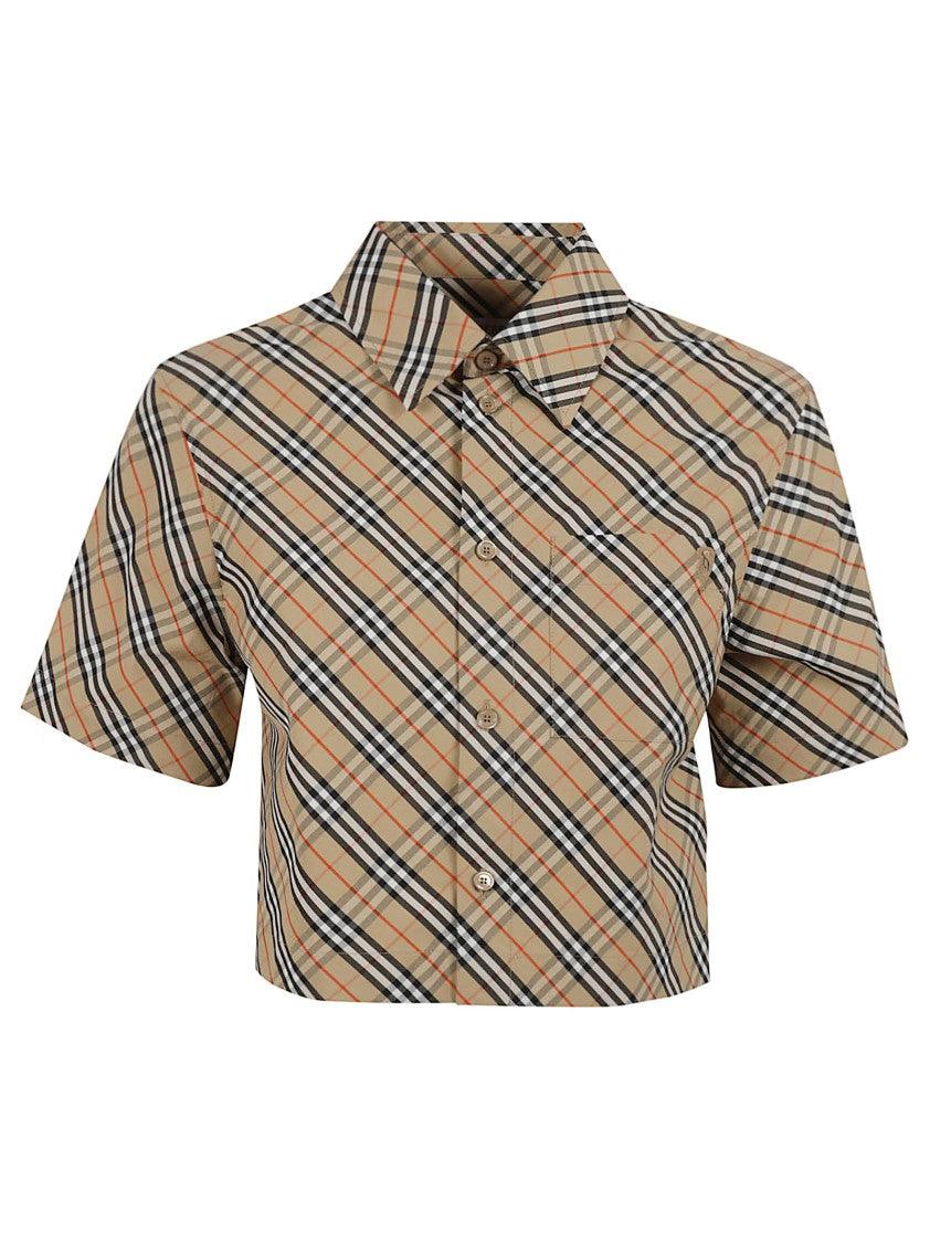 Burberry Cropped Check Pattern Shirt