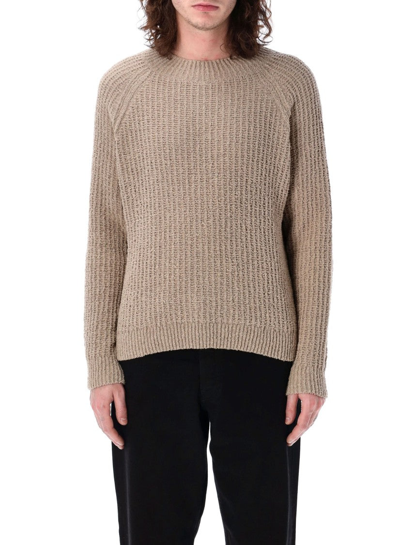 Sunflower Textured Ribbed Knit Sweater With Classic Crew Neck