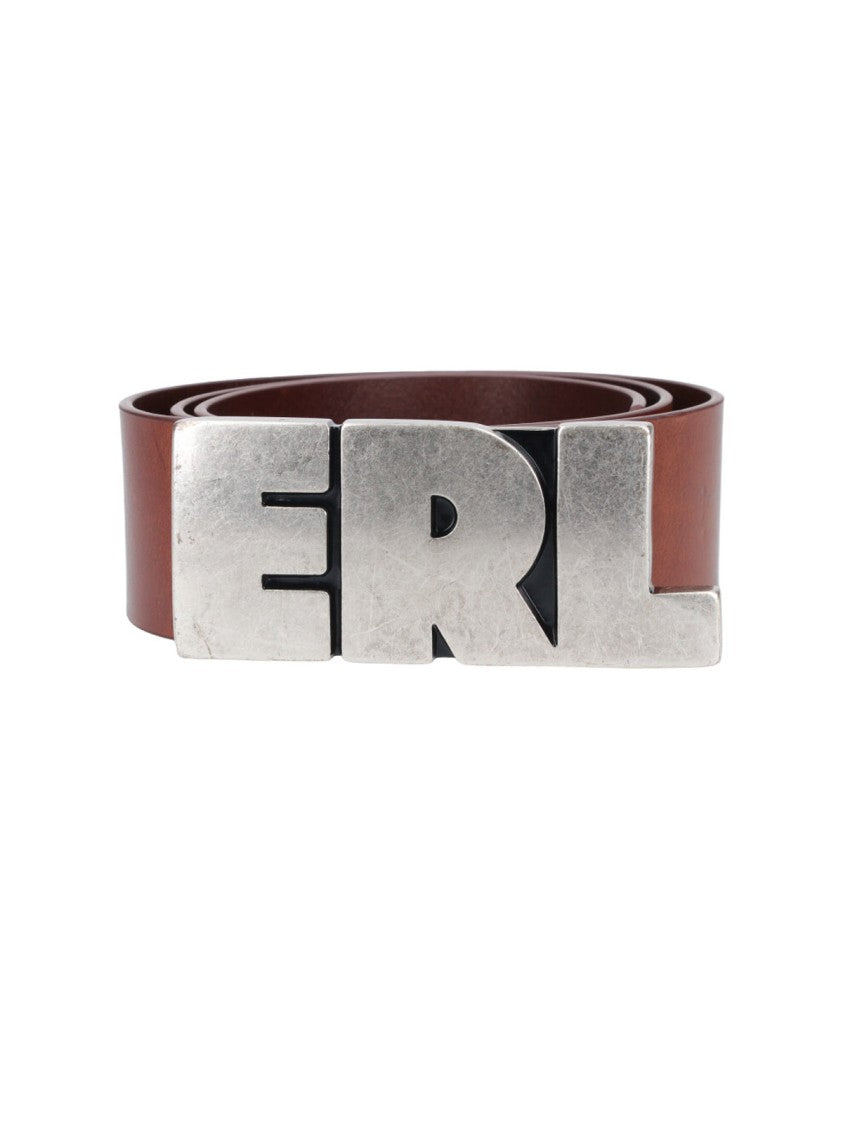 Erl Calf Leather Belt With Adjustable Silver-Tone Erl Buckle