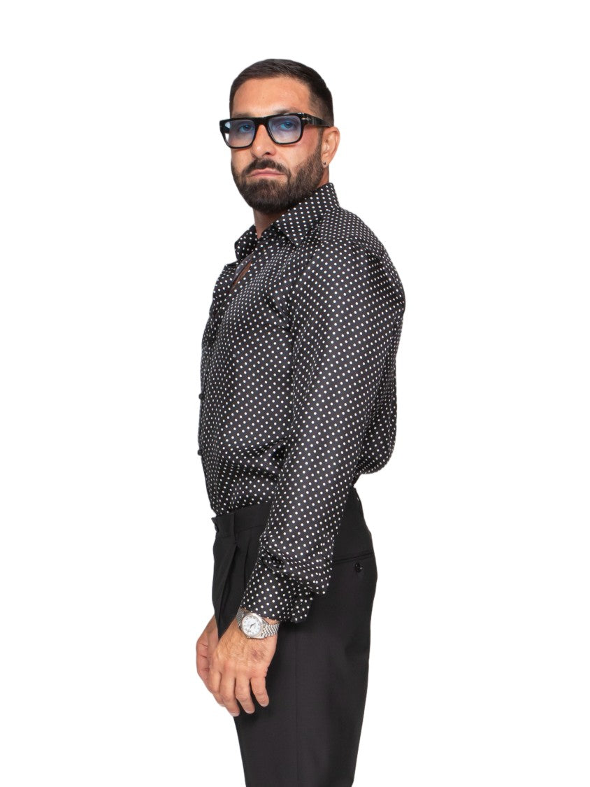 Dolce & Gabbana Long-Sleeve Polka Dot Shirt