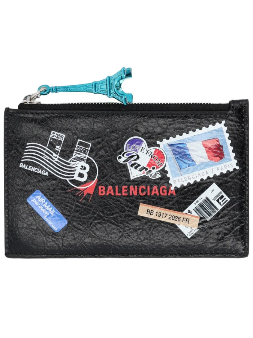 Balenciaga Textured Leather Zippered Card Holder