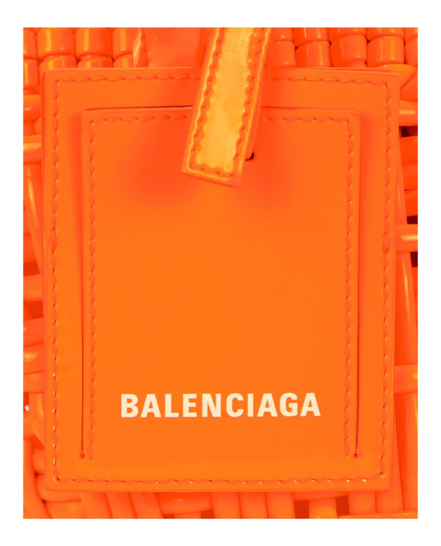 Balenciaga Basketweave Top Handle Bag With Adjustable Shoulder Strap