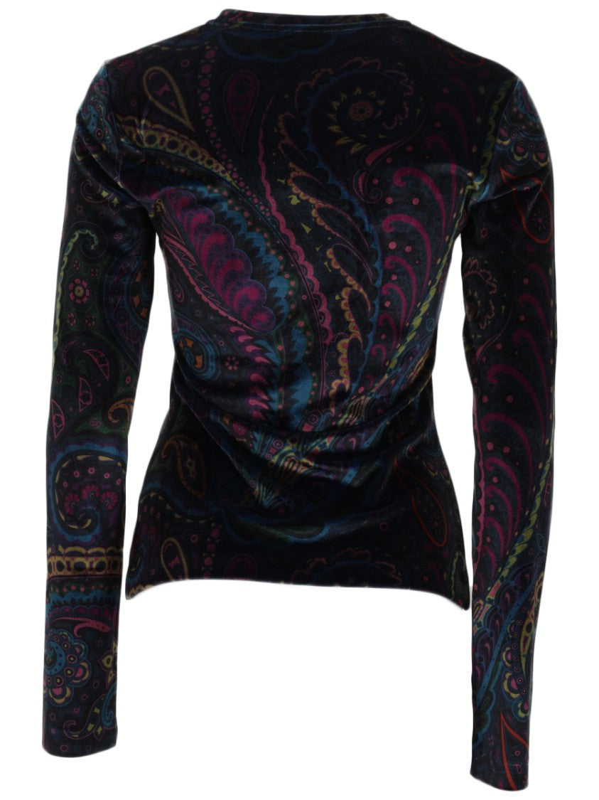 Etro Fitted Long-Sleeved Top With Intricate Paisley Pattern