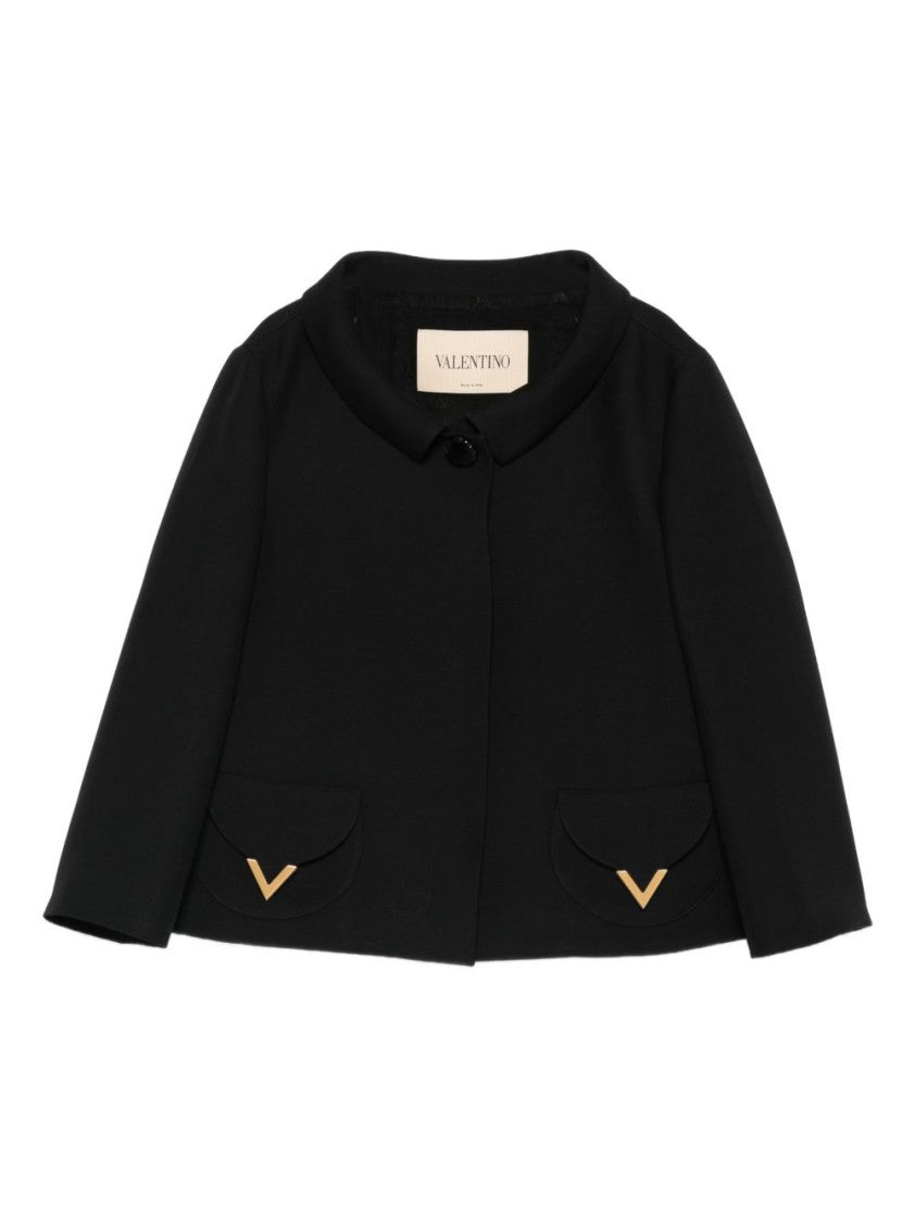 Valentino Garavani Cropped Jacket With Rounded Collar