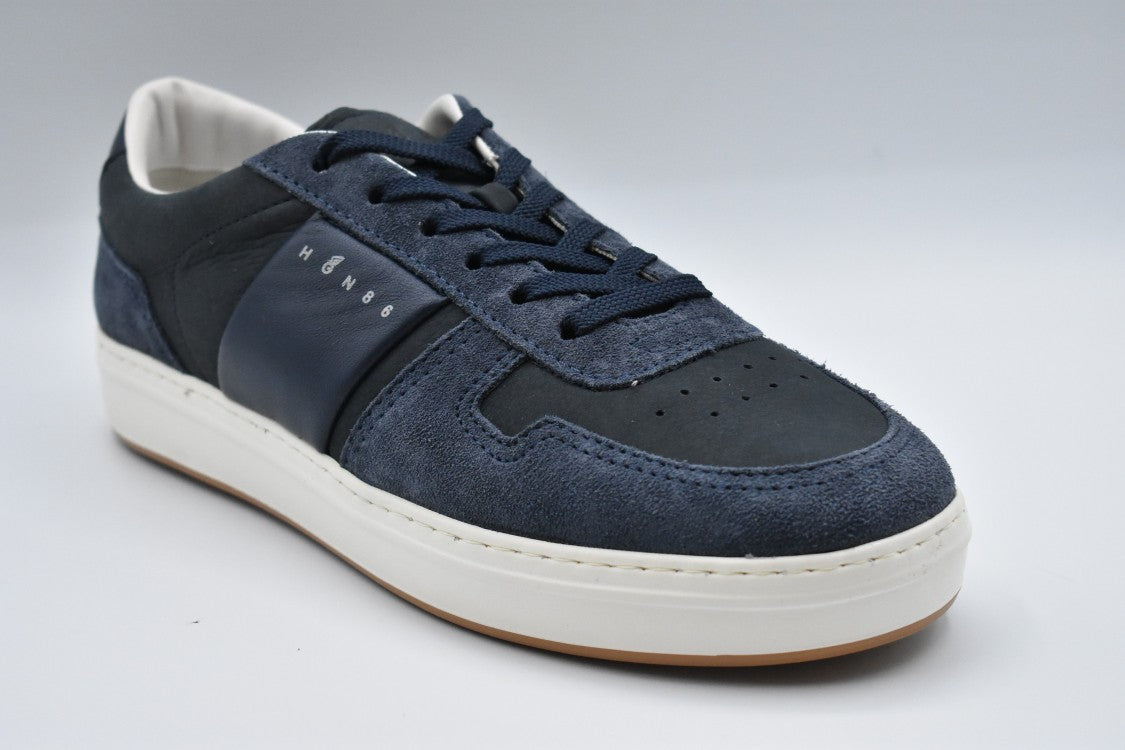 Hogan Textured Upper In Rich Blue Laced Sneakers