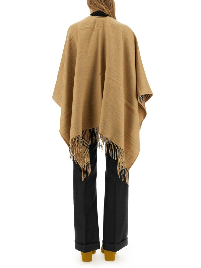 Burberry Mantella Reversibile In Lana Check