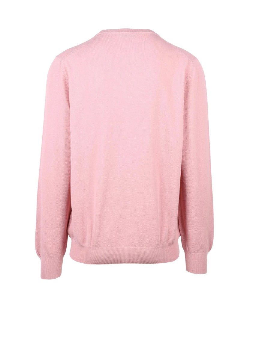 Gran Sasso Pink Crewneck Cotton Sweater