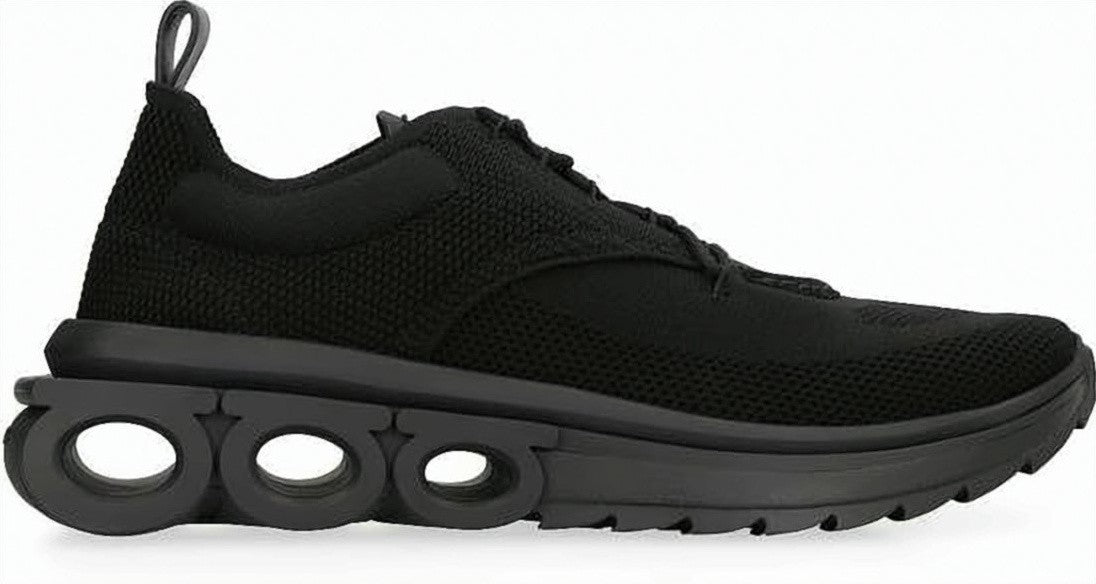 Salvatore Ferragamo All-Black Sole Sneakers With Suede