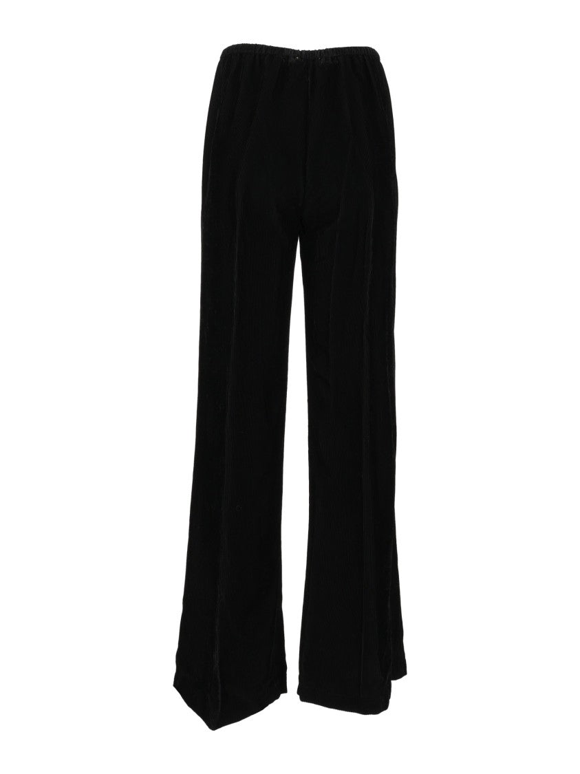 Forte Forte Fluid Velvet Trousers With Elastic Waistband And Two-Thousand Stripe Texture