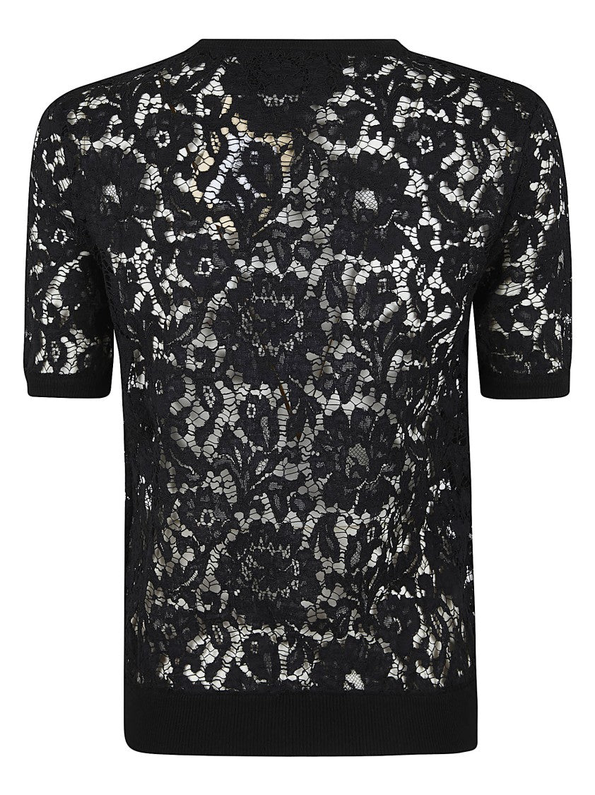 Valentino Garavani Intricate Cotton Lace Sweater With Structured Silhouette