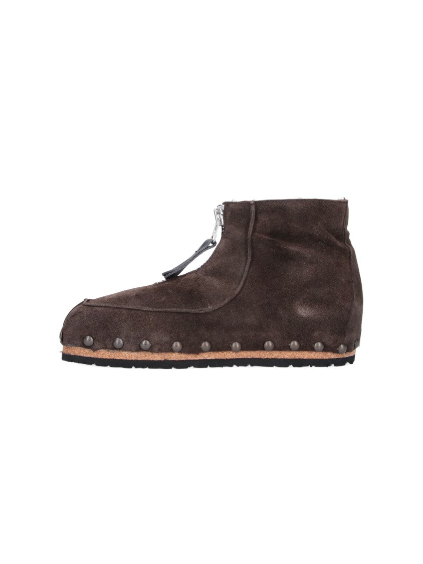 Magliano Brown Studded Suede High-Top Boots