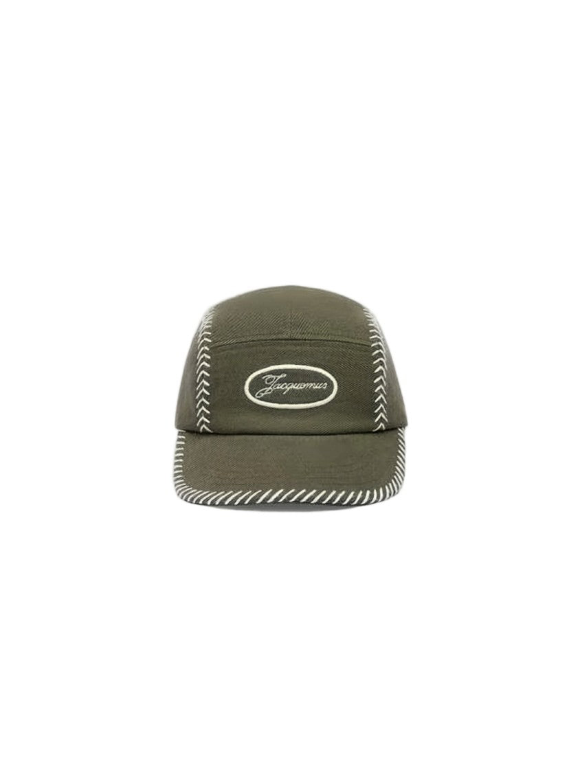 Jacquemus Structured Olive Green Jacquemus Cap