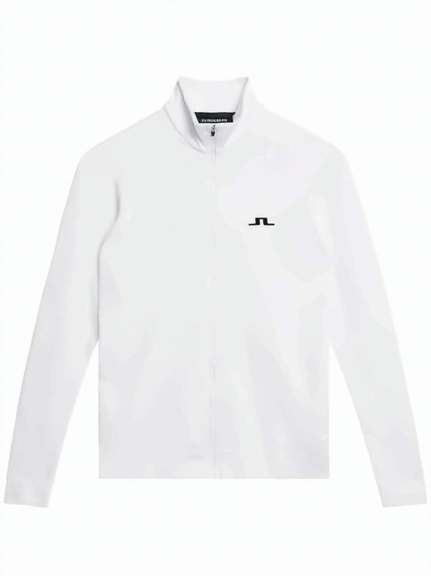 J Lindeberg Lightweight White Jacket With High Collar And Subtle Logo