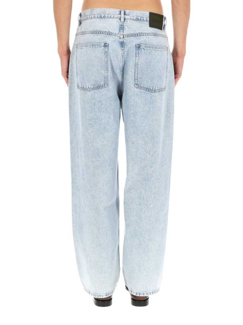 Drôle De Monsieur Light Washed Five-Pocket Baggy Jeans