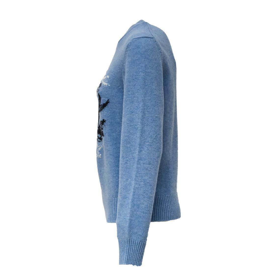 Ganni Mermaid Graphic Wool Sweater With Ribbed Detailing
