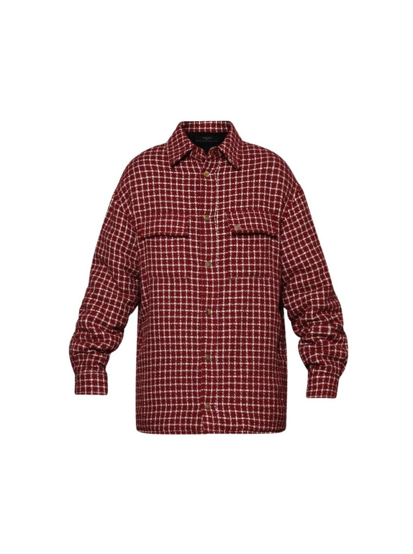 Amiri Boucle Padded Overshirt Deep Red