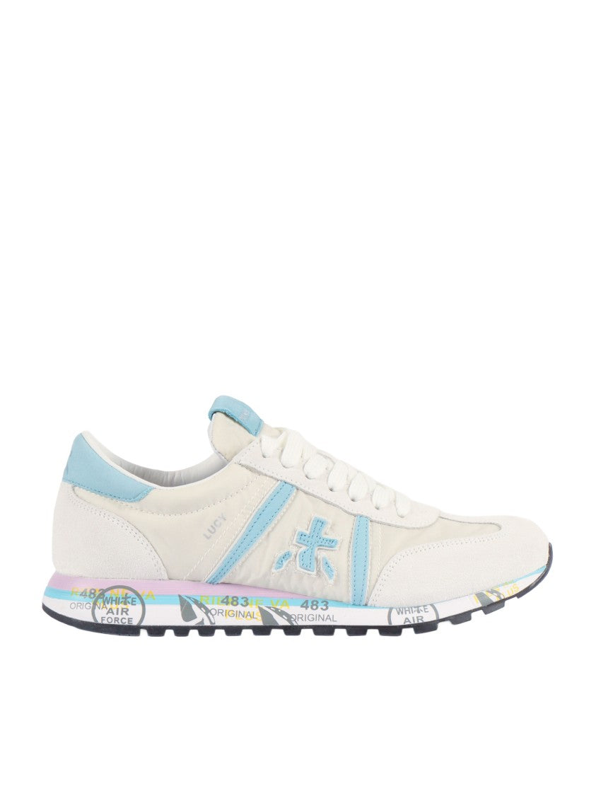 Premiata Perforated Texture Sneakers With Smooth Accents