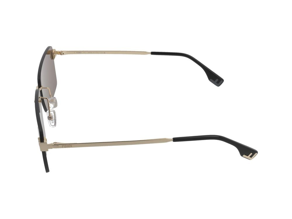 Maison Fendi Gold-Toned Temple Tinted Lens Rimless Square Sunglasses