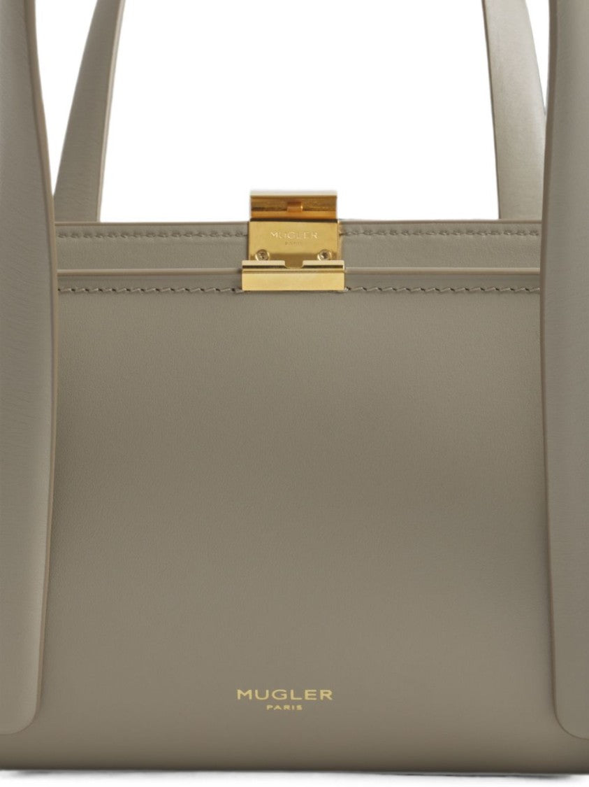 Mugler Gold-Tone Clasp Shoulder Bag