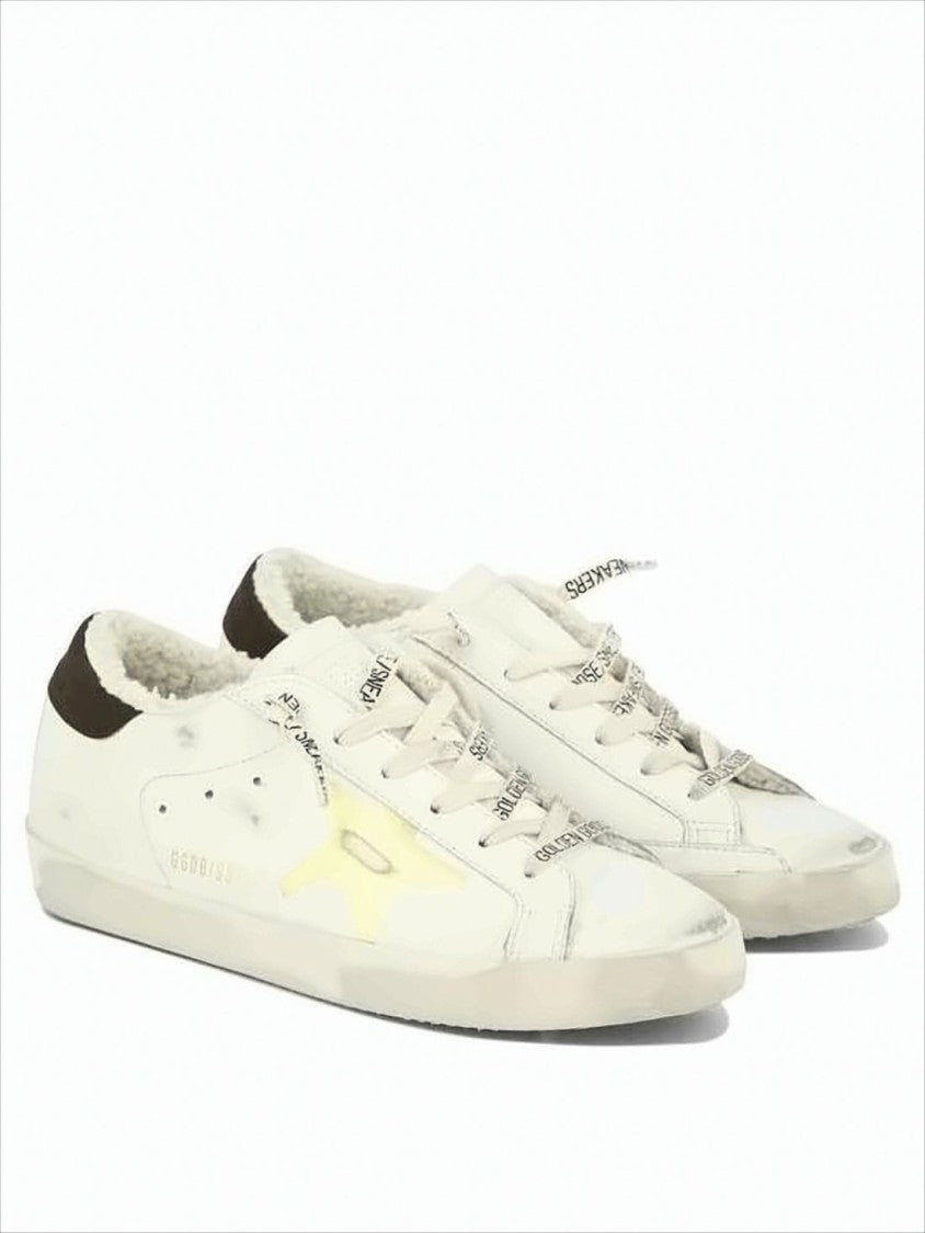 Golden Goose Distressed Leather Low-Top Sneakers With Iconic Star Emblem