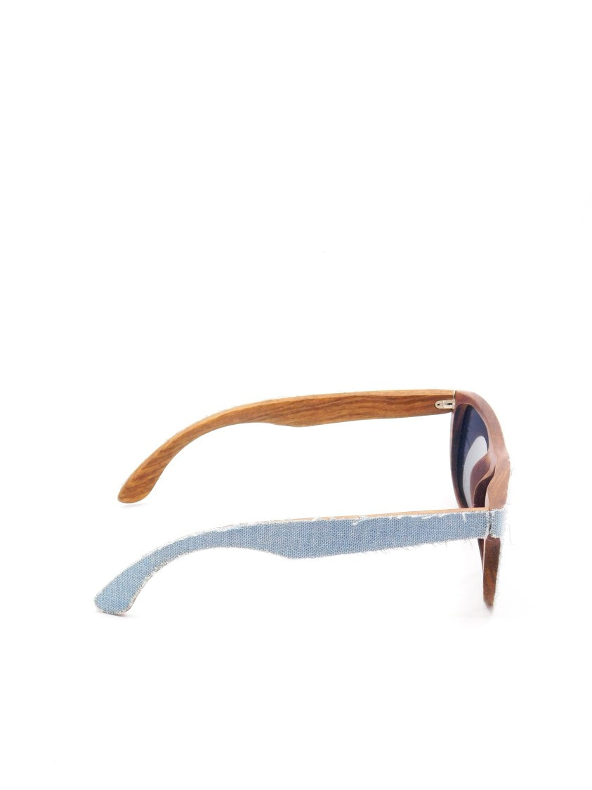 Moli@Limo Blue Wood&Jens Denim-Textured Wooden Sunglasses