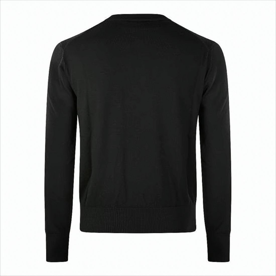 Ami Classic Black Wool Sweater With Heart Emblem