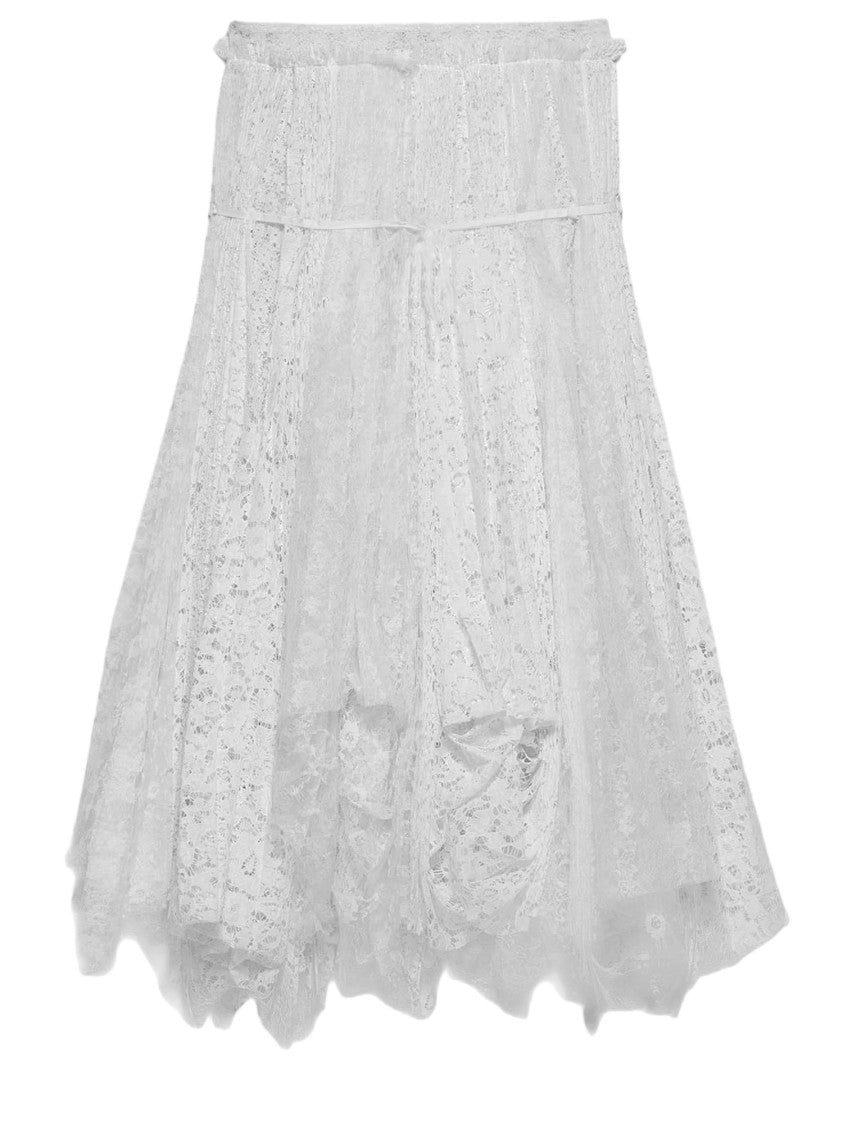 J. W. Anderson Nylon Maxi Skirt With Scalloped Lace Hem