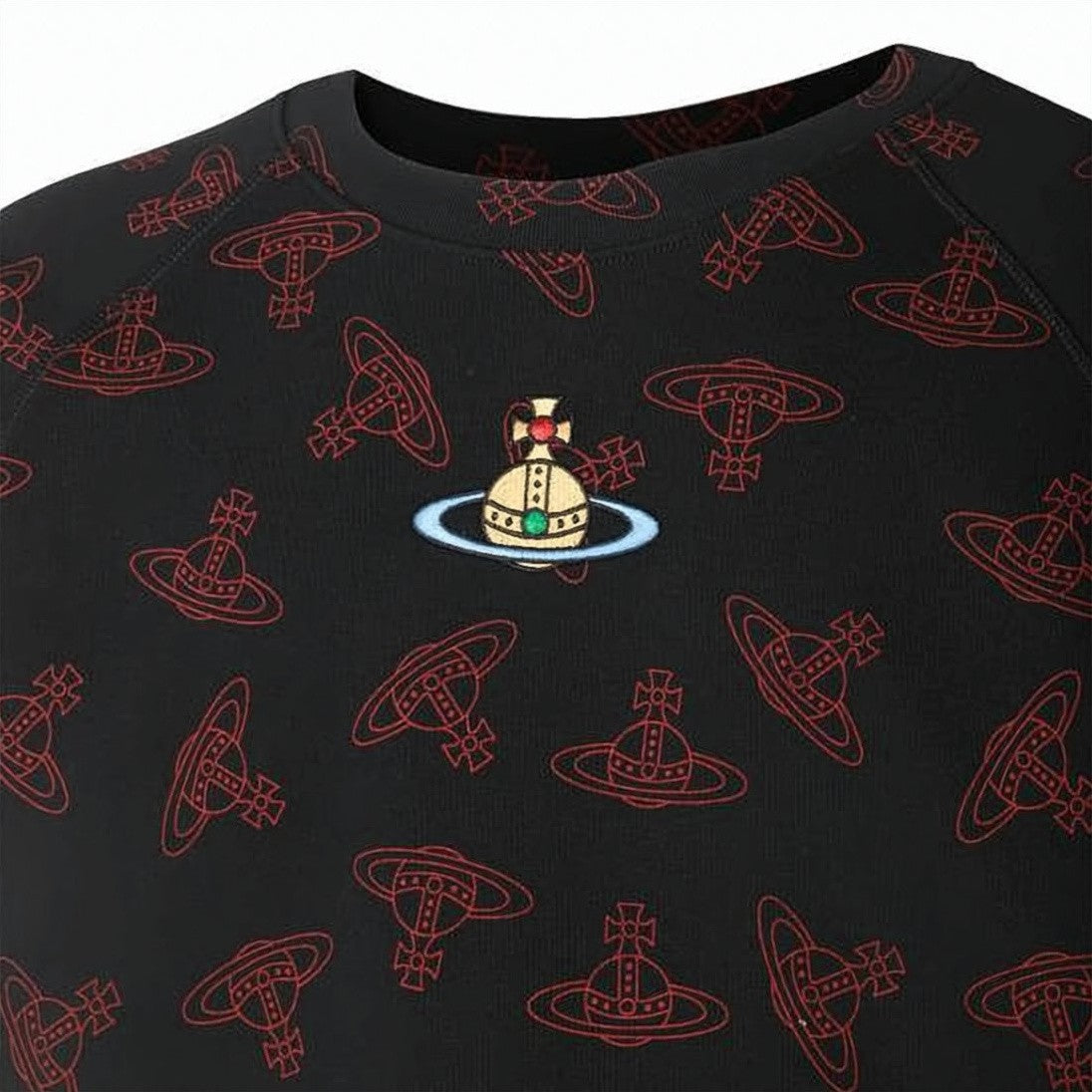Vivienne Westwood Cotton Sweatshirt With All-Over Red Orb Print