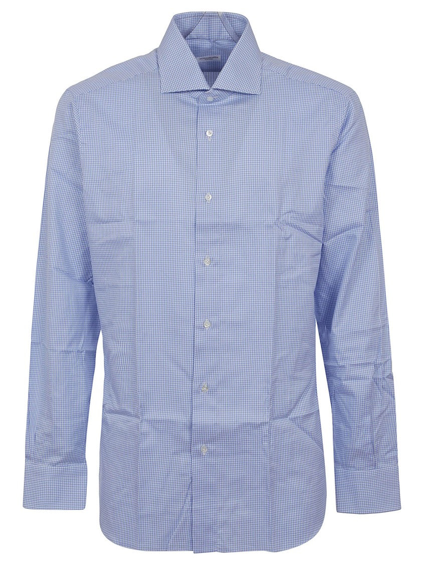 Buonamassa Blue Cotton Shirt With Structured Collar