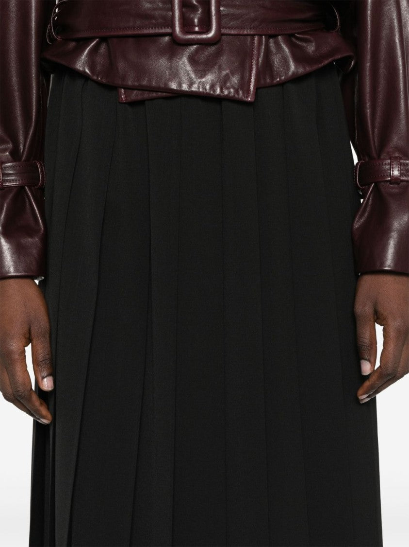 Junya Watanabe Pleated Midi Skirt With Flared Design