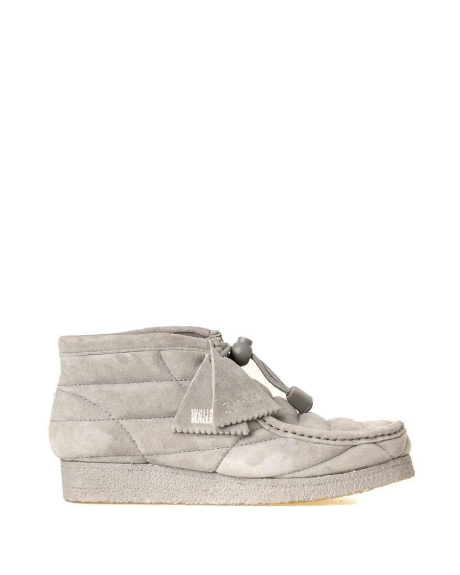 Clarks Quilted Grey Suede Sneakers With Adjustable Toggle Closure