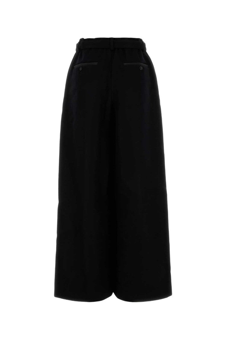 Sacai Black Wool Wide-Leg Pant