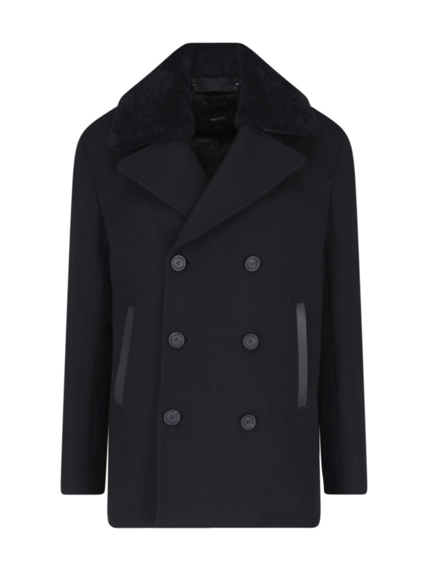 Mackage Black Cole Double-Breasted Wool Peacoat