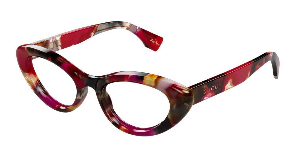 Gucci Havana Marbled Acetate Oversized Cat-Eye Eyeglasses