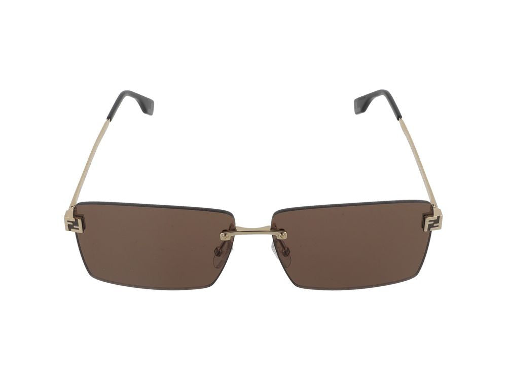 Maison Fendi Gold-Toned Temple Tinted Lens Rimless Square Sunglasses
