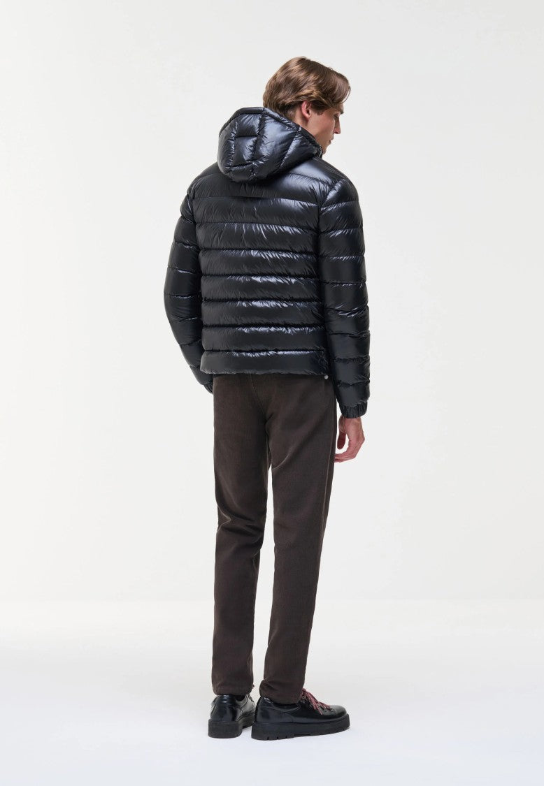 Colmar Quilted Detachable Hood Black Down Jacket