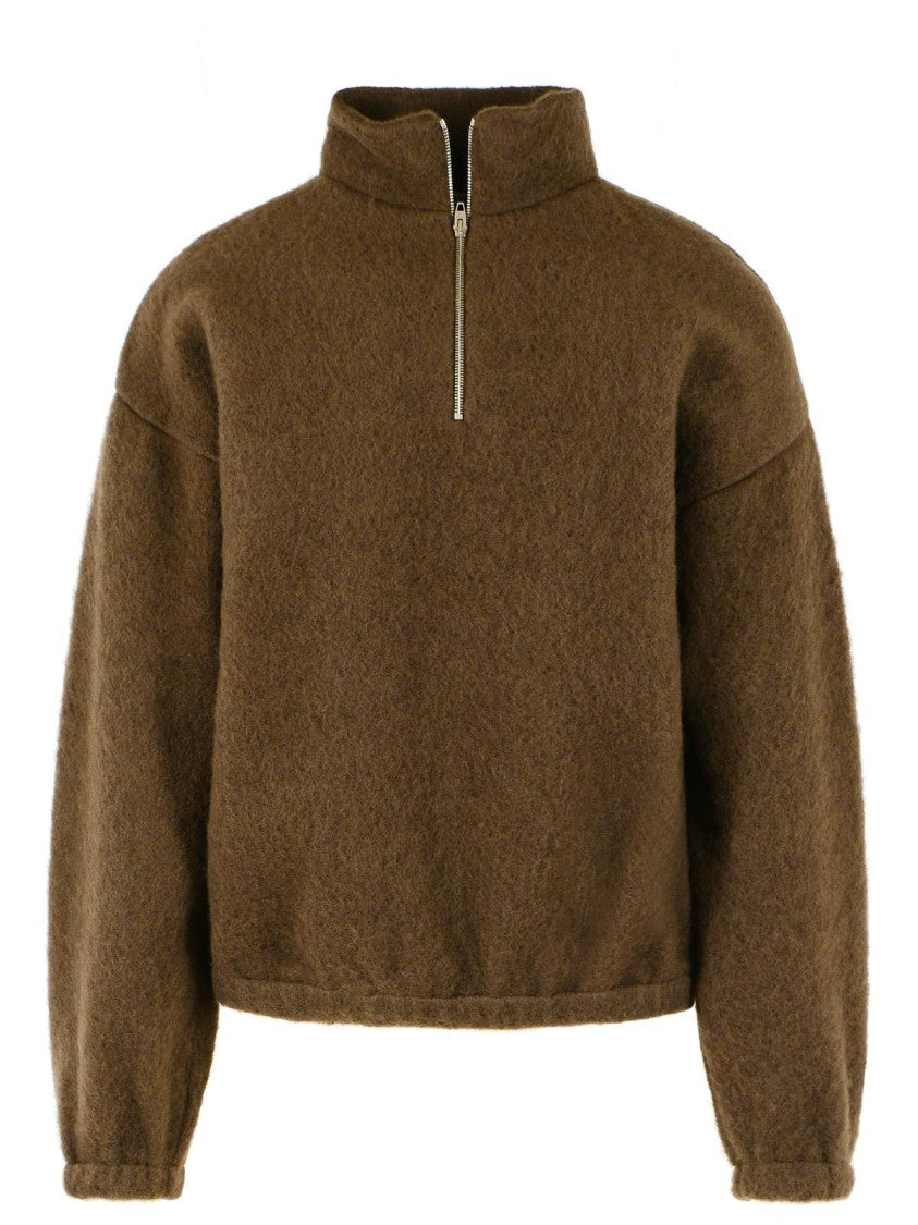 Jil Sander Brown Wool Fleece Sweatshirt