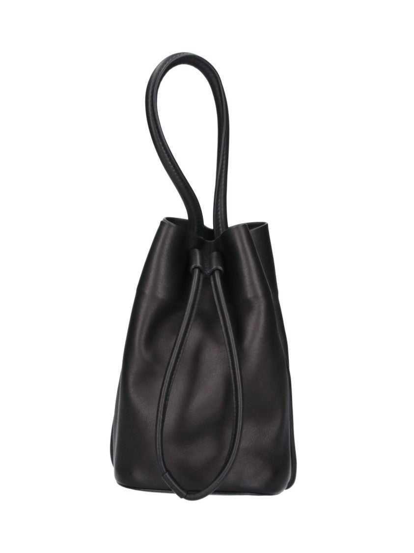 Uma Wang Black Lambskin Leather Bucket Bag
