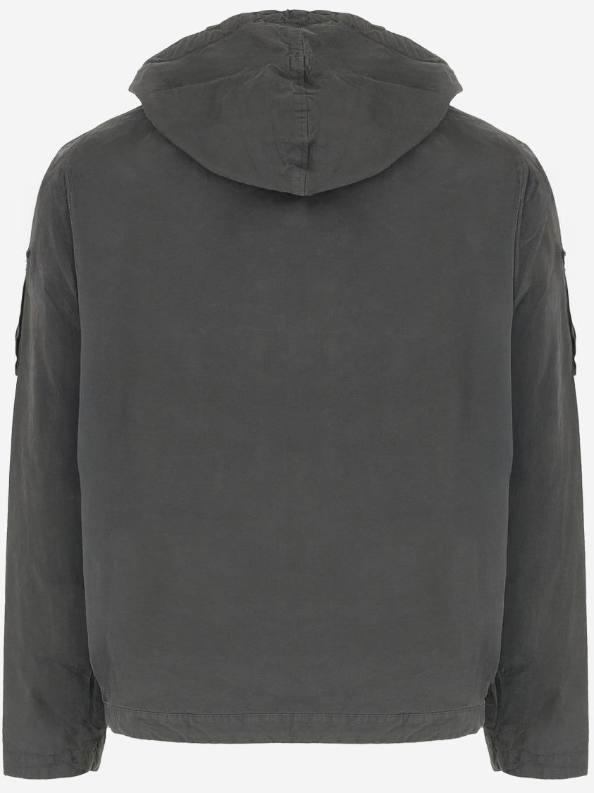 C.P. Company High-Collared Cotton Jacket With Fixed Hood