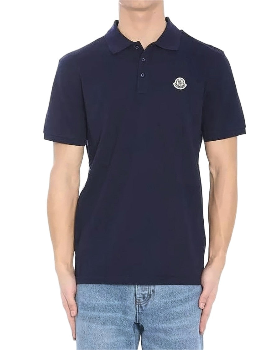 Moncler Short-Sleeve Cotton Polo Shirt With Embroidered Logo