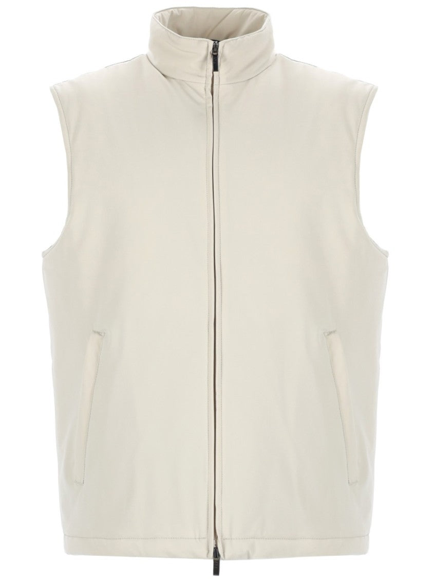 Fay Neutral Turtleneck Collar Padded Vest Layering