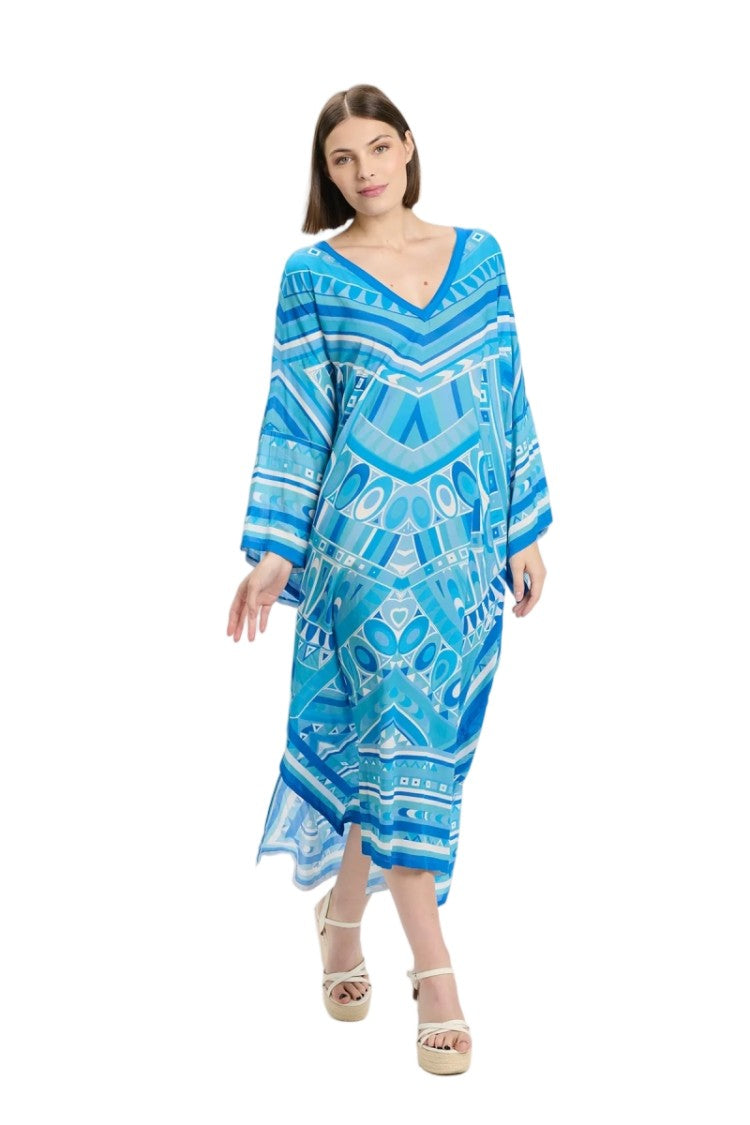 Miss June Brenda Long Kaftan Blue